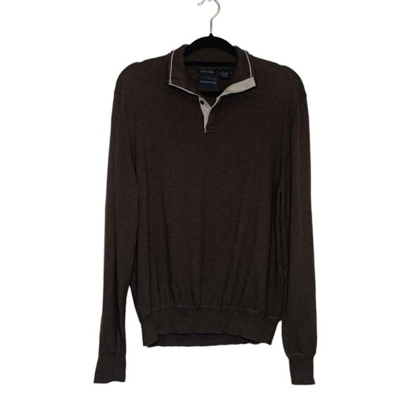Madison men brown long sleeves pullover sweater size Large - Picture 5 of 5